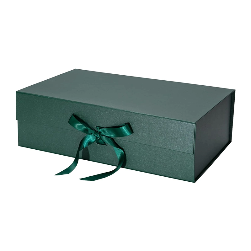 Wholesale Luxury Hair Wig Packaging Green Box Closure Custom Logo Magnetic Gift Box Package