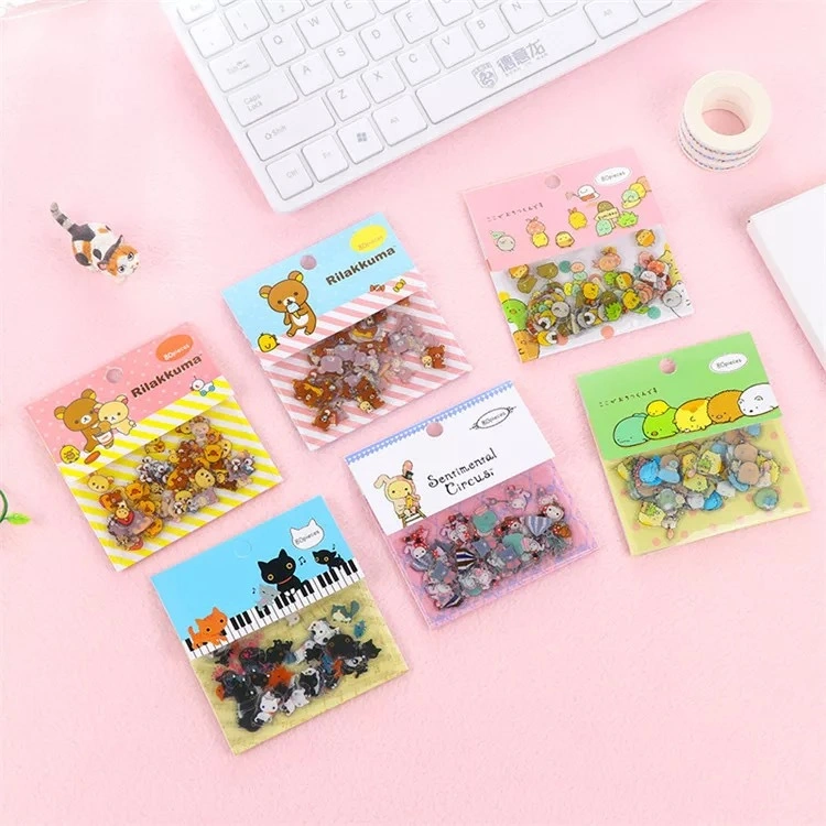 China Manufacturer Direct Custom Cartoon Cute Animal Transparent Stickers PVC Sticker