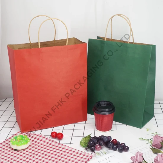 FDA/EU Free Sample Cheap Kraft Paper Restaurant Gift Shopping Clothing Carry Bag